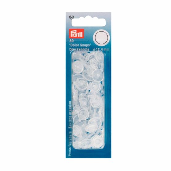 Prym Transparent Matt Round Non-Sew ColorSnaps 12.4mm Snap Fasteners (30pc), 12 x 7 x 2 cm