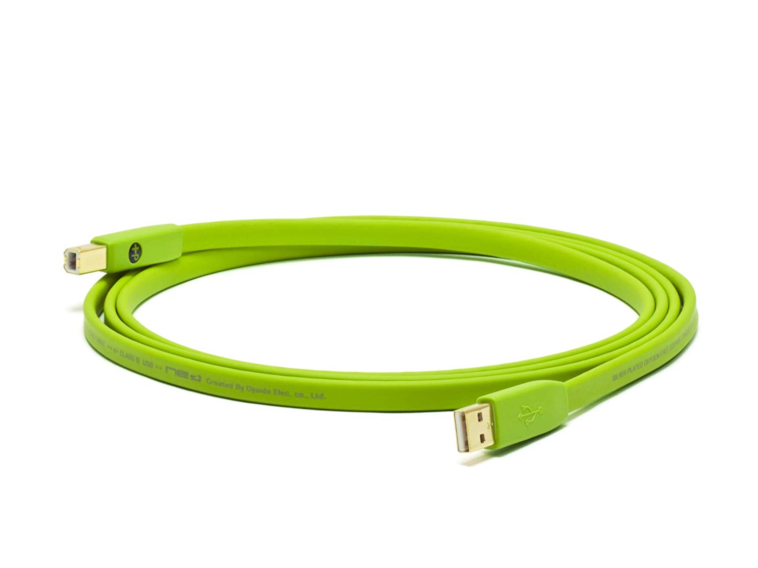Neo by Oyaide d+ USB (Class B) - Hi-Speed and Durable Digital Cable for DJ’s, Musicians and Producers, Green, 19 cm