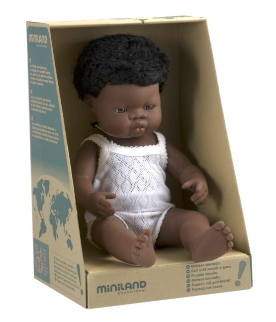 Miniland Miniland31153 African boy 38 cm Doll with Underwear 31153, Colour - Image 2