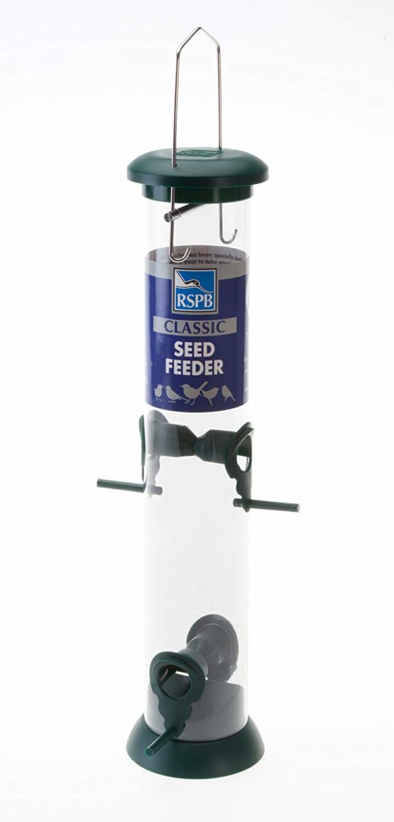 RSPB 15 inch Hanging Classic Seed Feeder for Mix Seed Blends, Nyjer Seed, Sunflower, Supporting the RSPB Charity, Easy Clean for Garden & Outdoor use