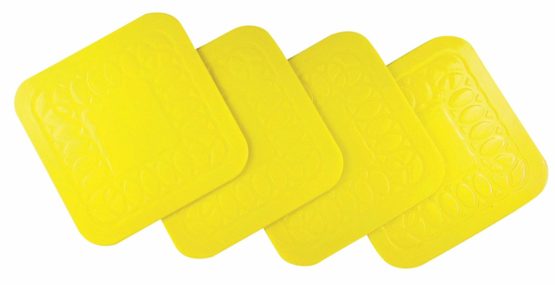 Tenura Yellow Non Slip Coaster 9 x 9cm - Pack of 4 (Eligible for VAT relief in the UK)
