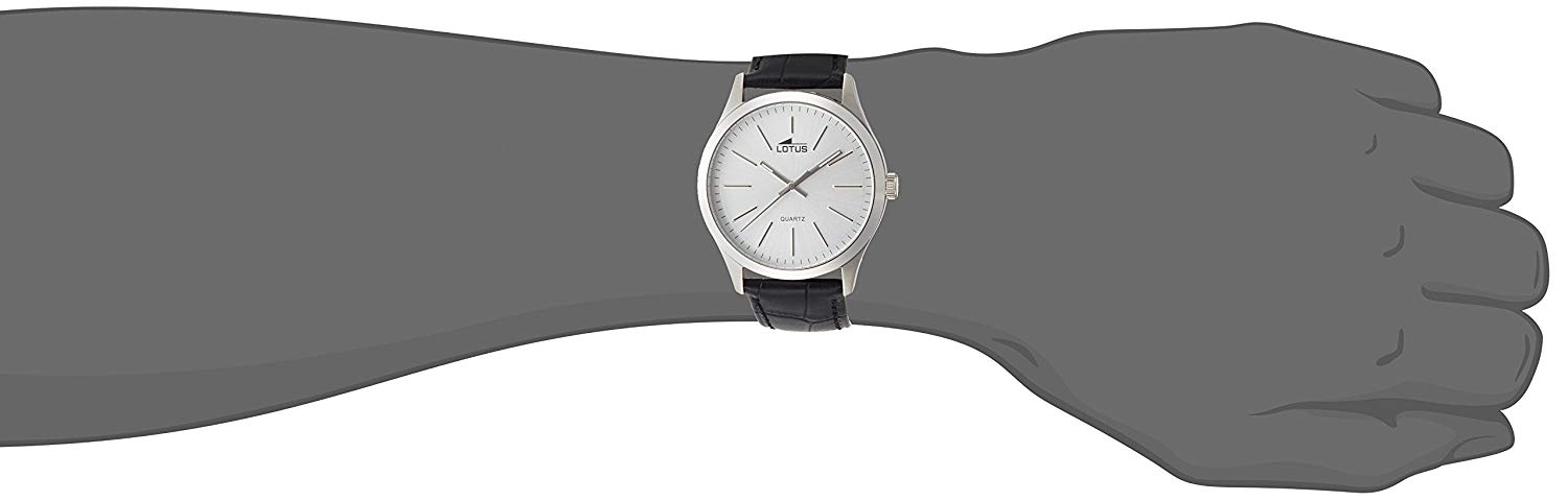 Lotus - Mens Clock 15961/1, Silver/Black, 42 - Image 4