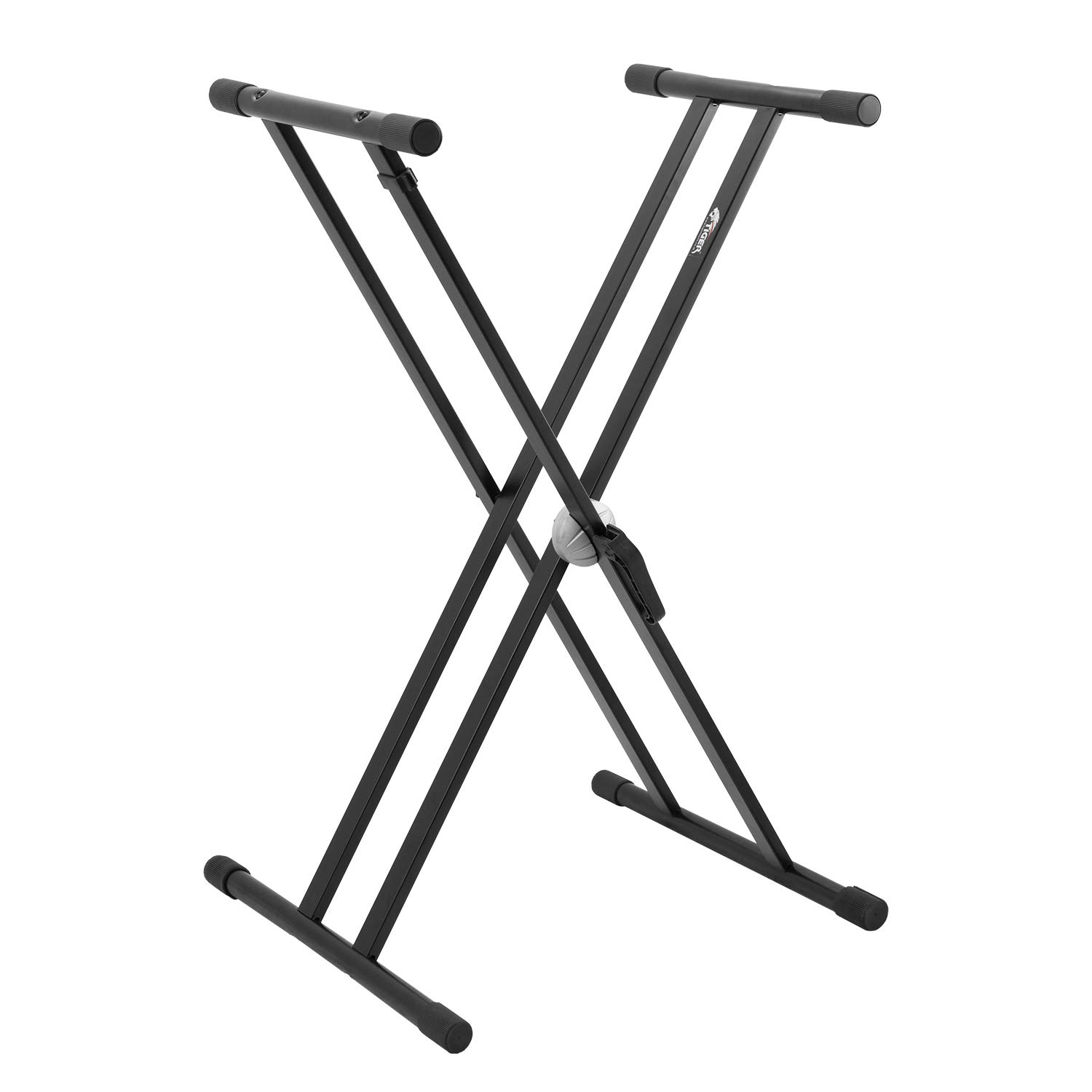 Tiger KYS14-BK Fully Adjustable Keyboard Stand, Heavy Duty Double-Braced Steel, Toothed Locking Mechanism