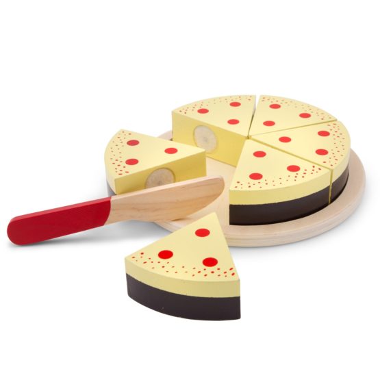New Classic Toys 10585 Wooden Pretend Play Kids Cutting Cake Cream Cooking Simulation Educational Perception Toy for Preschool Age Toddlers Boys Girls, Multi Color - Image 2