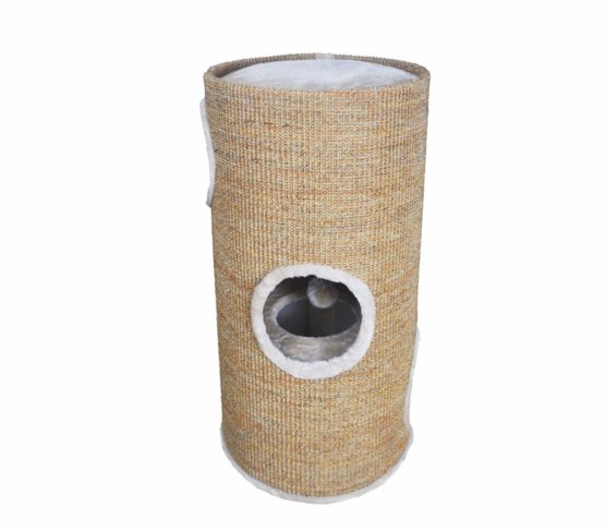 Dehner Tassilo Cat Scratching Post Diameter 36 cm Height 70 cm Sisal Light Brown