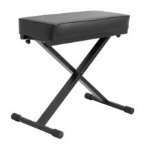 Tiger PST7-BK Keyboard Bench, Piano Stool – 4 Height Adjustable and Foldable X-Frame Seat
