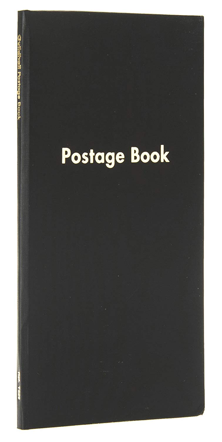 Exacompta, Ref T229Z, Guildhall, Postage Book, 298 x 152mm, 80 Pre-Printed Pages, Case bound Black Cover