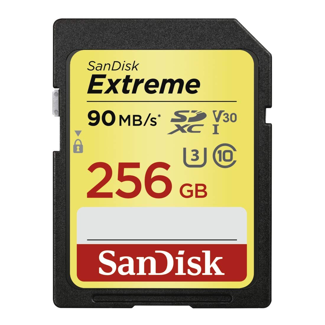 SanDisk Extreme 256GB SDXC Memory Card up to 90MB/s, Class 10, U3, V30, Black