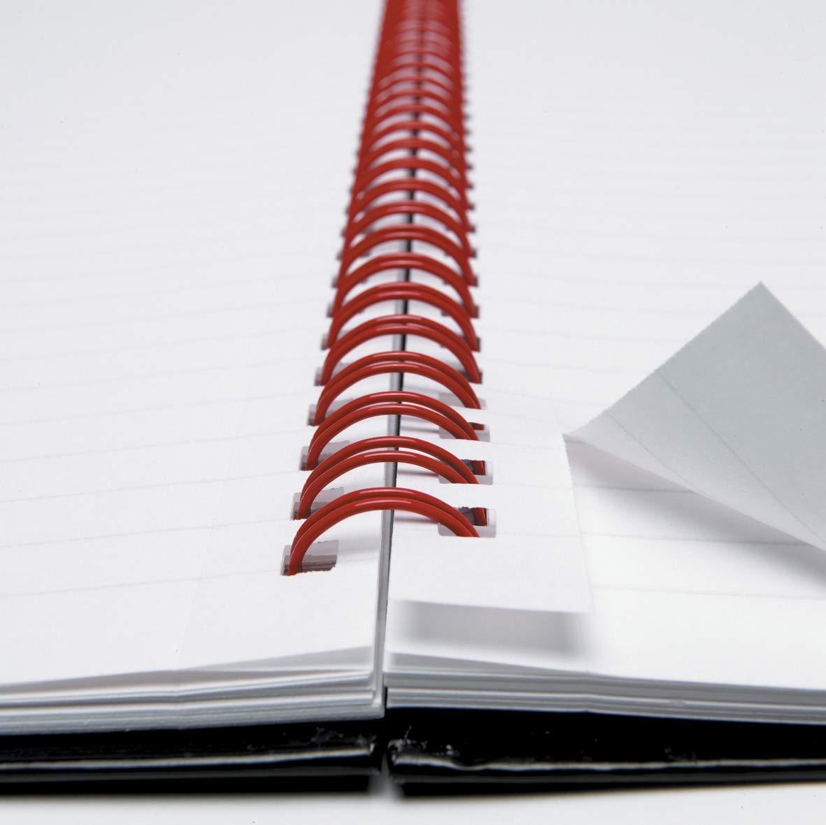 Oxford Black N' Red A4 Glossy Hardback Wirebound Notebook Ruled, Perforated, Black/Red, 140 Page - Image 3