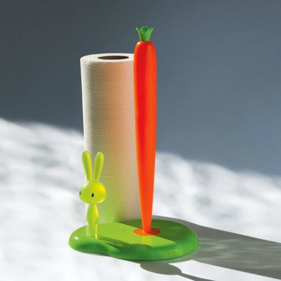 A di Alessi Bunny and Carrot Kichen Roll Holder Tall, Green - Image 3