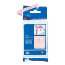 Brother TZe-RE34 Labelling Tape Cassette, Gold on Pink, 12 mm (W) x 4M (L), Ribbon Tape, Brother Genuine Supplies