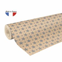 Clairefontaine Recycled Kraft Long Roll Wrapping Paper, 50 m x 0.70 m - Silver Stars