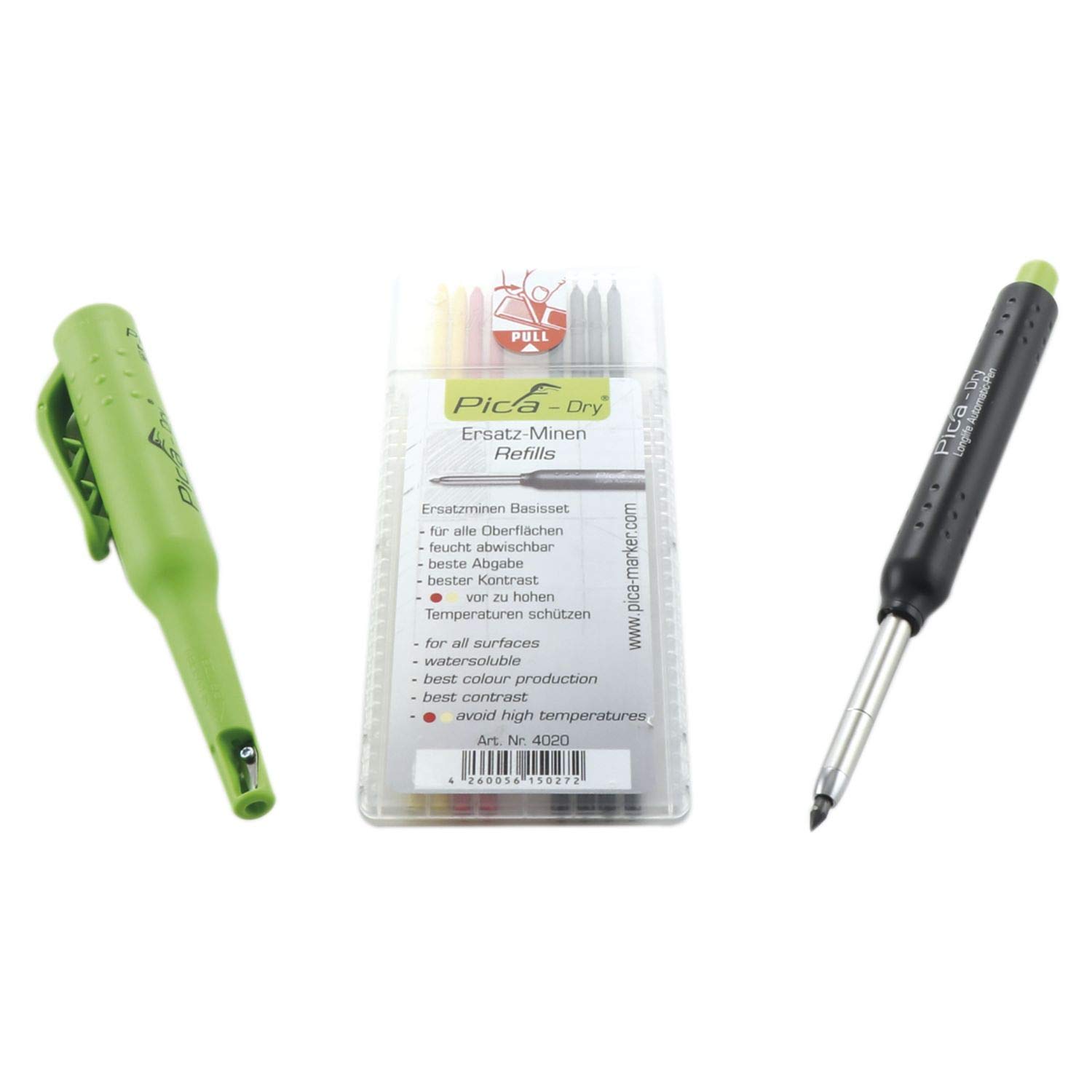 Pica Dry Longlife Automatic Pen, 4099101-94102, incl. 8 Refill Leads, Starter Kit, Multicolor, 8 Count (Pack of 1) - Image 2
