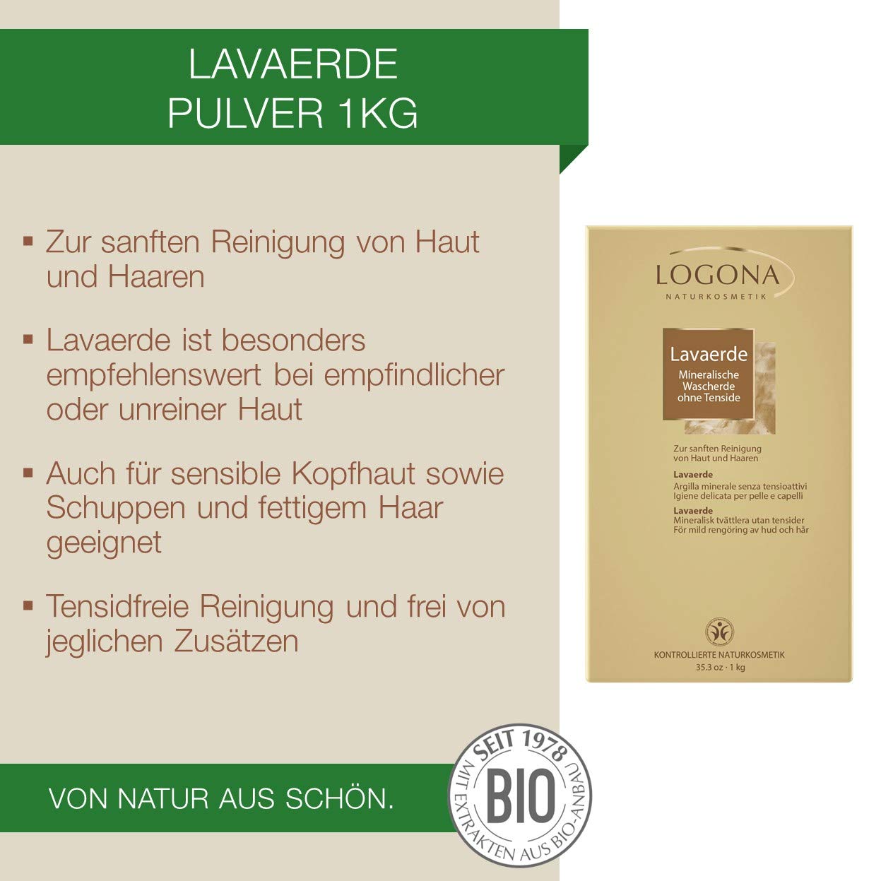 Logona Lavaerde Mineral Compound, 1 kg (Pack of 1) - Image 2