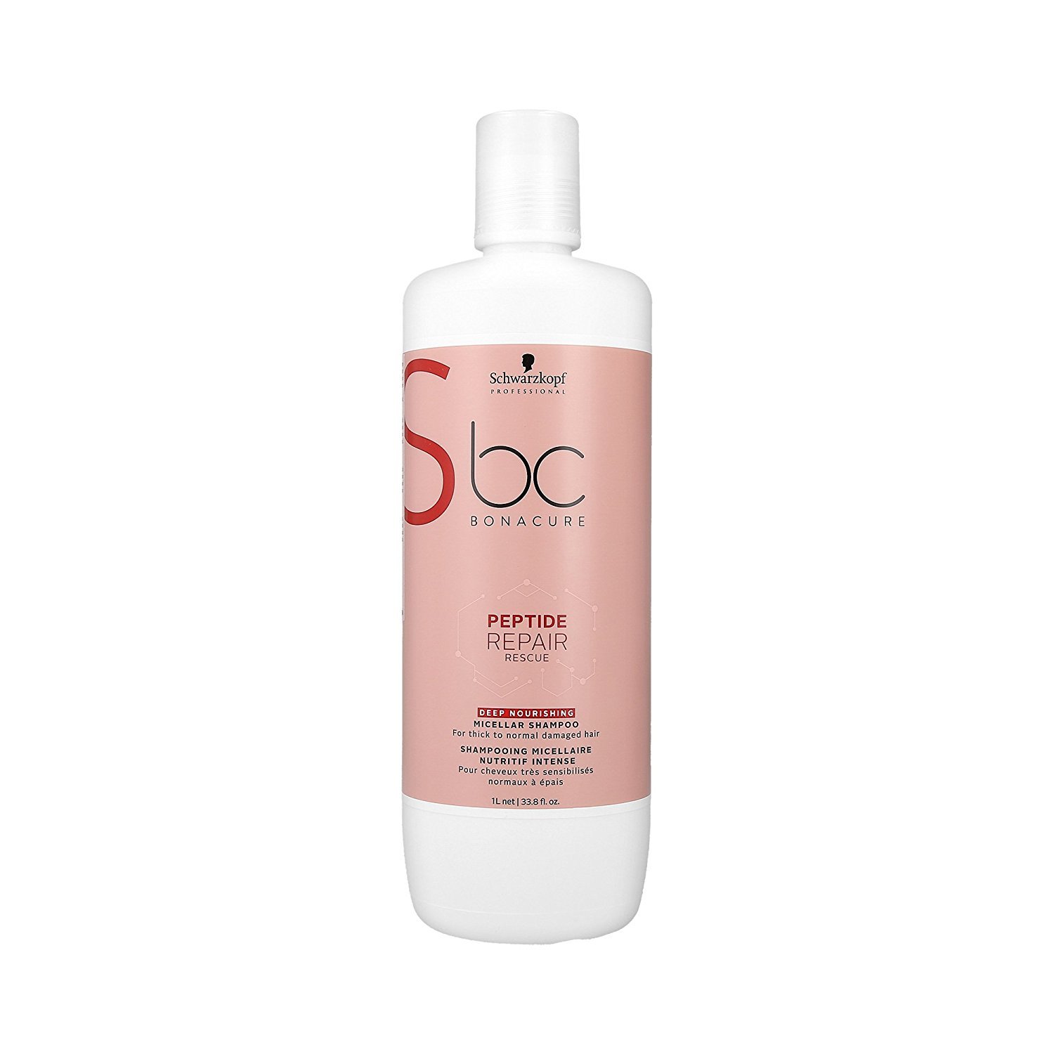 Schwarzkopf Professional Bonacure Peptide Repair Rescue Deep Nourishing Micellar Shampoo, multicoloured, 1 l (Pack of 1)
