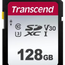 Transcend 128GB SDXC 300S Memory Card UHS- I, C10, U3, V30, 4K, Full HD, Up to 95/40 MB/s (Ideal for Digital Cameras) TS128GSDC300S