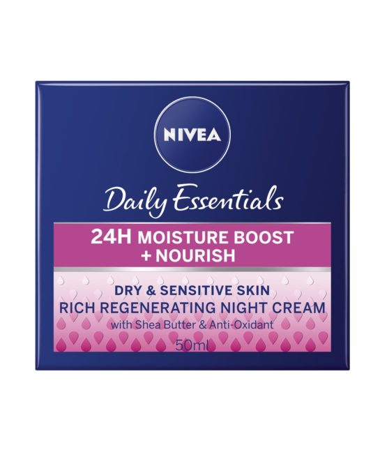 NIVEA Rich Regenerating Face Night Cream Pack of 3 (3 x 50ml), Almond Oil Moisturiser for Sensitive & Dry Skin, Perfect for your Skin Care Routine - Image 2