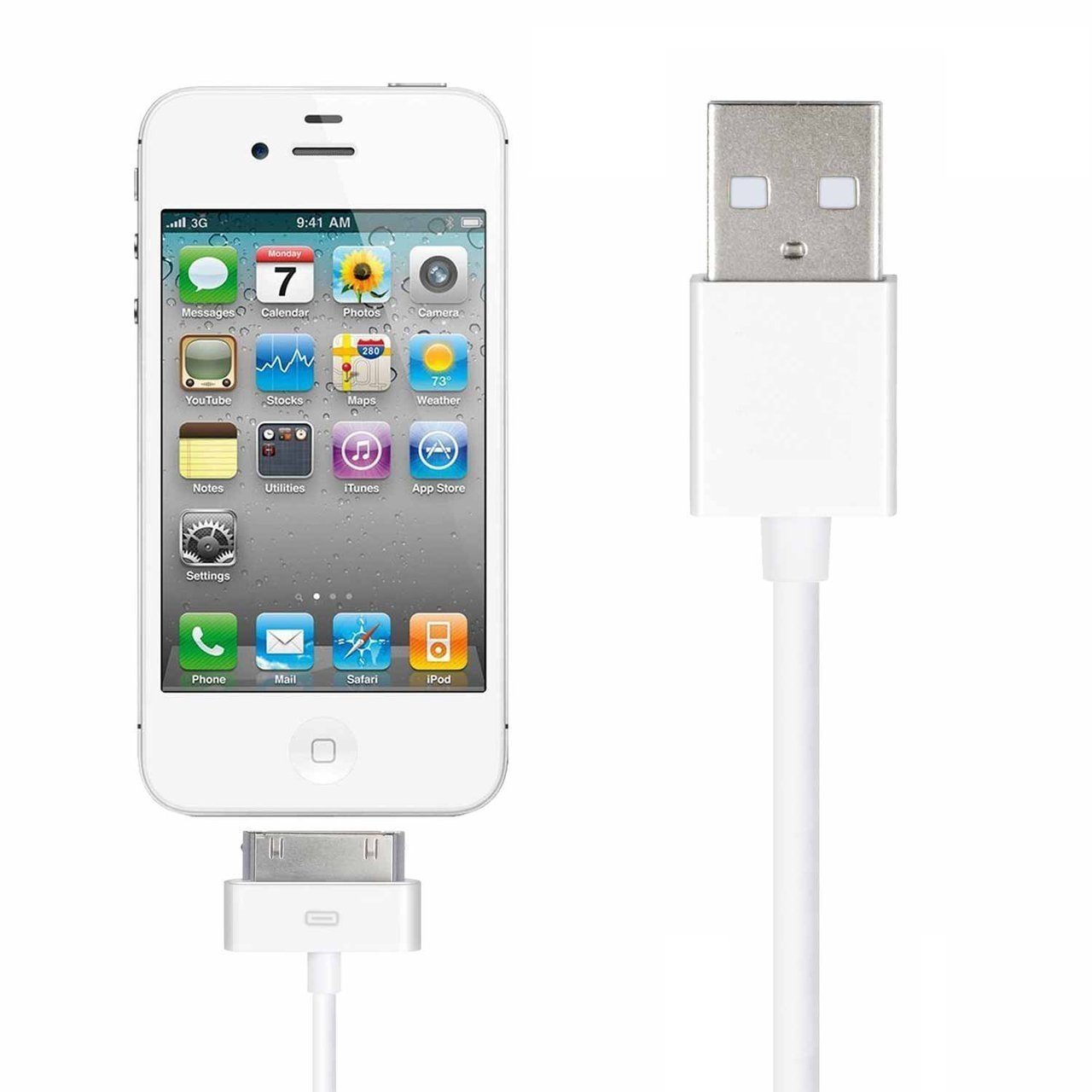 Usb2.0 To Apple 30 Pin Cable 1m White, 1.5 Meters - Image 3