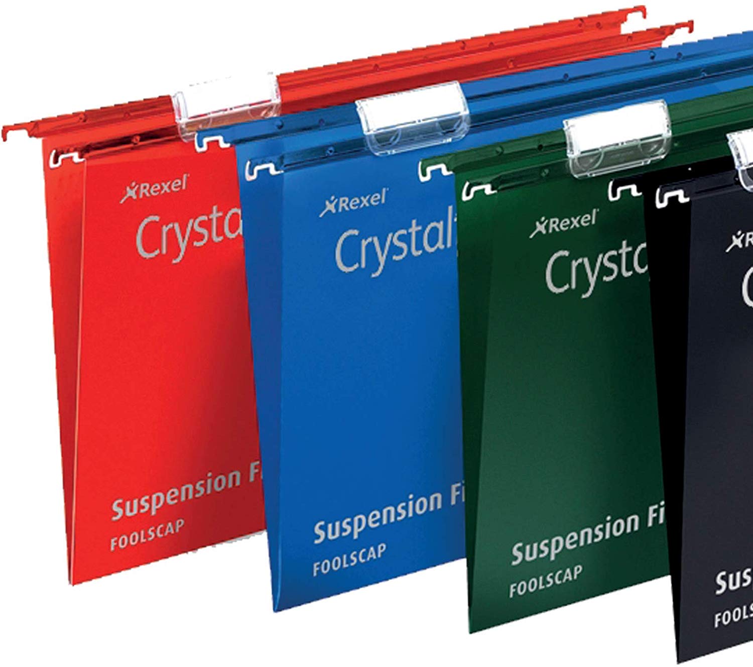 Rexel Foolscap Heavy Duty Suspension Files with Tabs and Inserts for Filing Cabinets 30 mm base, Polypropylene, Green - Image 2