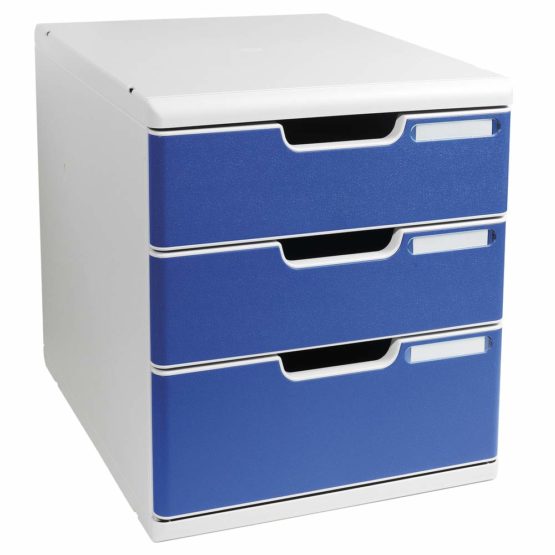 Exacompta Modulo A4 Office, 3 Closed drawers - Light Grey/Blue