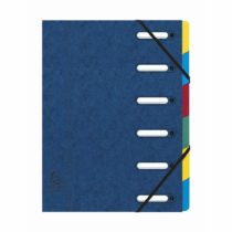 Exacompta Ref - 55062E Harmonika Multipart File, 24.5x32cm for A4 Sized Documents, 6 Tabbed Sections, Expandable Spine, Premium Pressboard Cover in Blue with Multi-Coloured Tabs