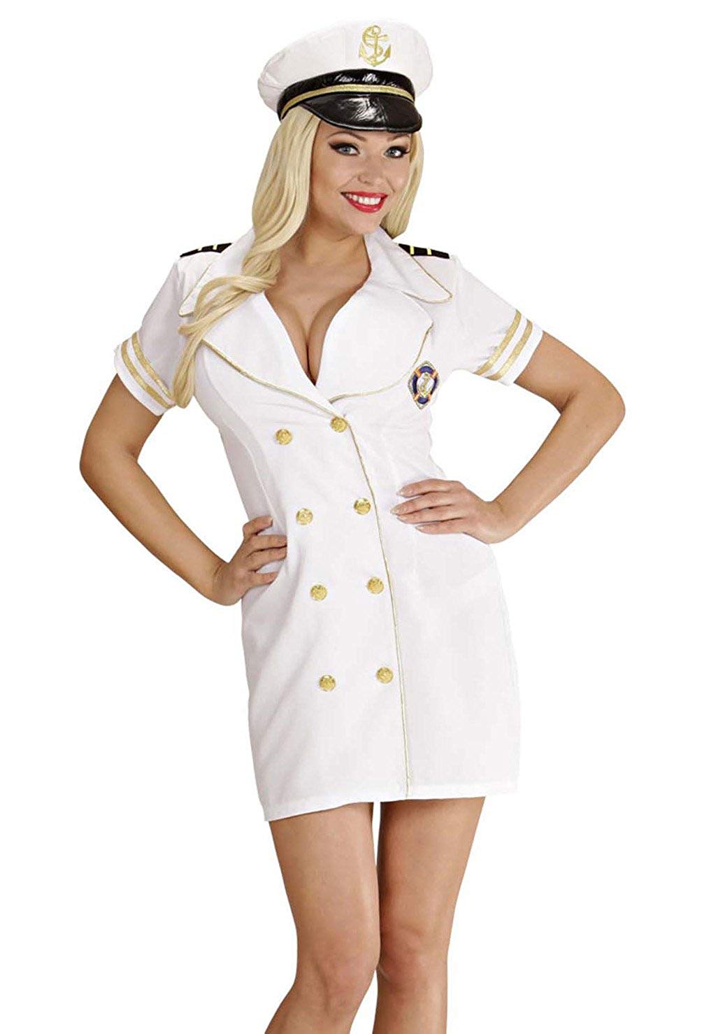 sailor fancy dress ladies Captain Lady Costume Extra Large UK 18-20 for Navy Sea Dress, Multicolor, XL Naval officer costume