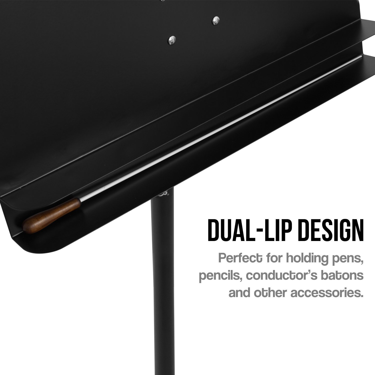 Tiger MUS55-BK Dual-Lip Orchestral Music Stand - Black - Image 3