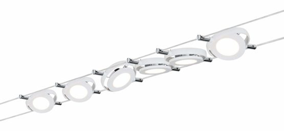 Paulmann 941.06 Rope system RoundMac Set expandable warm white 6x4W LED white matt 94106 rope light hanging lamp - Image 2