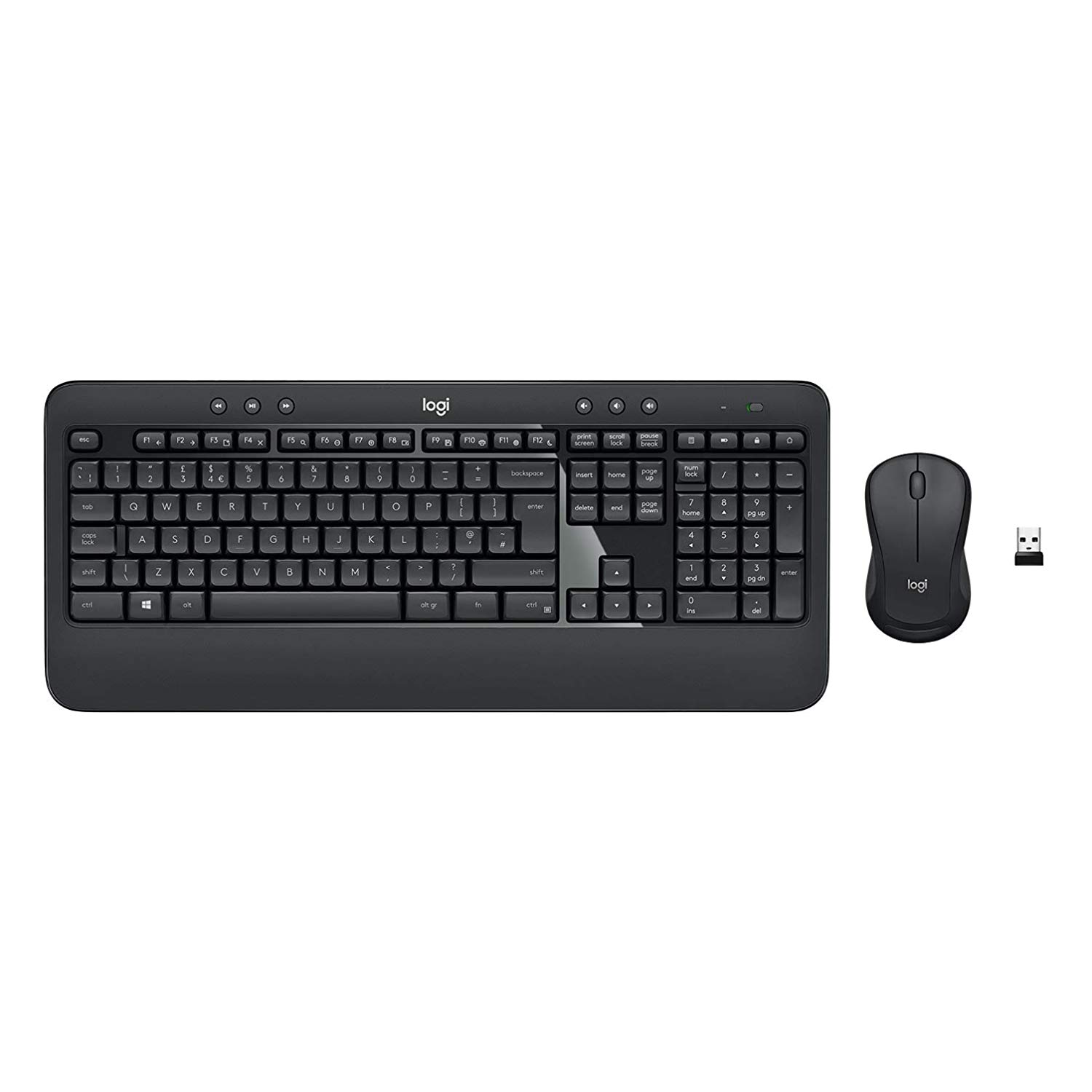 Logitech MK540 Advanced Wireless Keyboard and Mouse Combo for Windows 2.4 GHz Unifying USB-Receiver, Multimedia Hotkeys