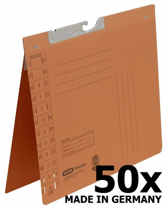 Elba 90431BL Suspension File Manila Cardboard Recycled Material 320 g/m² Commercial Binding and Slit Pack of 50 Blue Hanging Files, Manila Cardboard (RC) 320g / m² Yellow