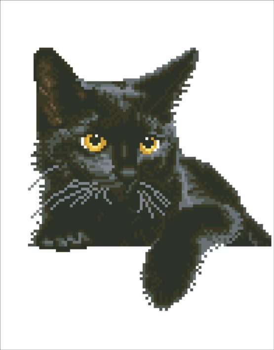 DIAMOND DOTZ Painting, Beginner Kit, Midnight Cat, 35.5 x 27.9cm - Image 2
