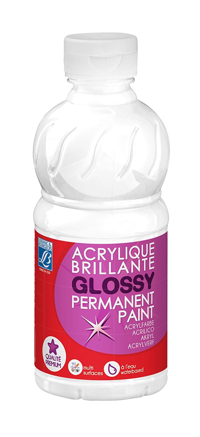 Lefranc Bourgeois - Glossy liquid acrylic for children- 250 ml White, 250 ml (Pack of 1)