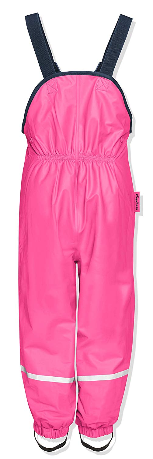 Playshoes Fleece 408622 Unisex Kids Rain Dungarees, Pink, 116 - Image 2