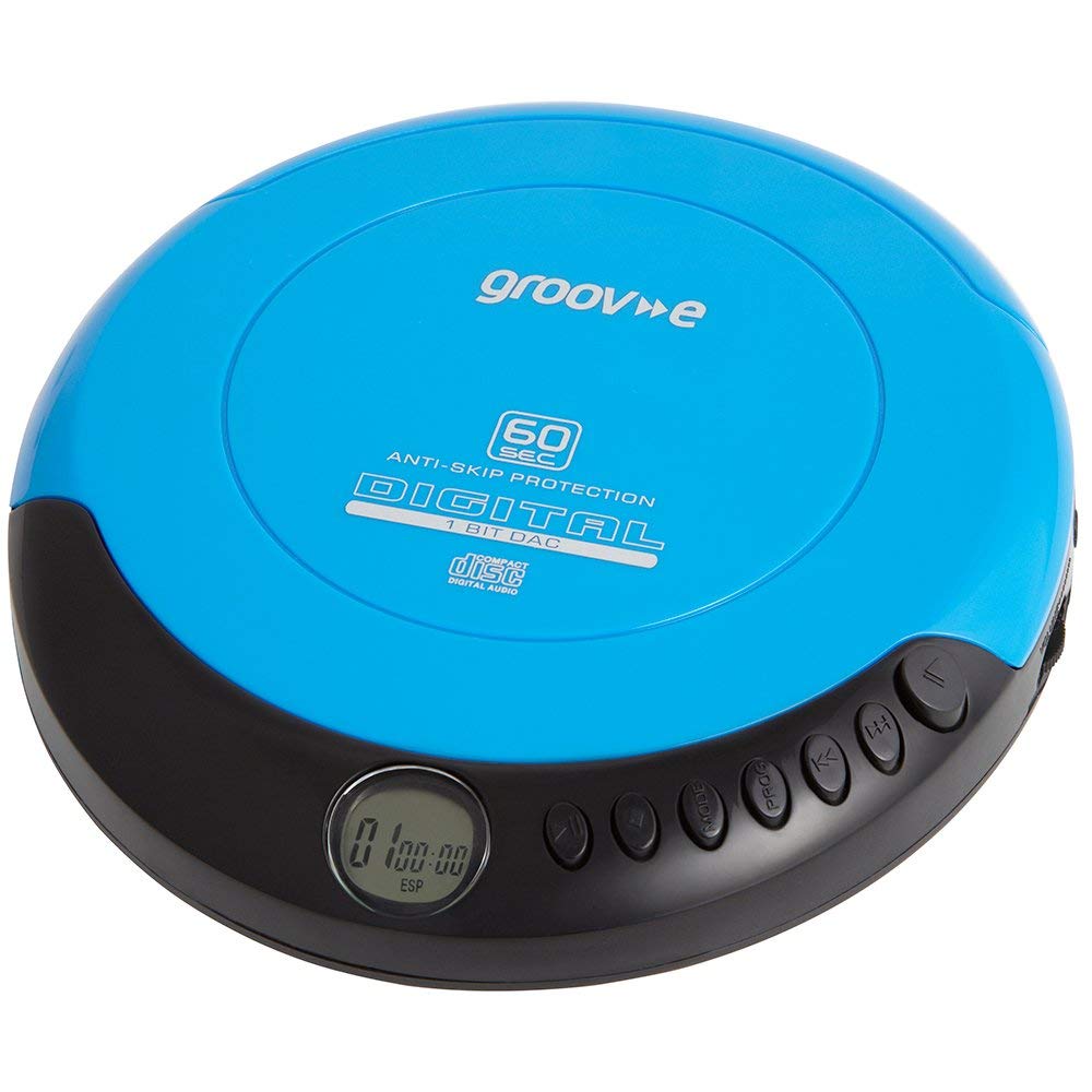 Groov-e RETRO Compact CD Player, Personal Music Player with CD-R & CD-RW Playback, Anti-Skip Protection, Programmable Tracks