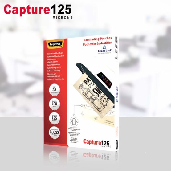 Fellowes A3 Laminating Pouches, Gloss, 250 Micron (2 x 125 Micron) with Image Last Directional Quality Mark - Pack of 100, transparent - Image 2