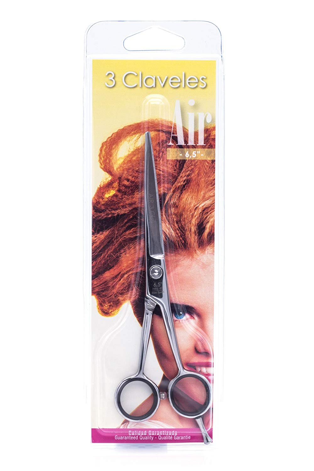 3 Claveles Air Hairdressing Scissors 6.5 Inches, Cranberry, 6.5" - Image 2