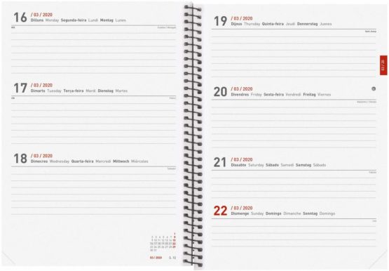 Catalan 18-Month 2019-2020 Week View Landscape Diary - Image 4