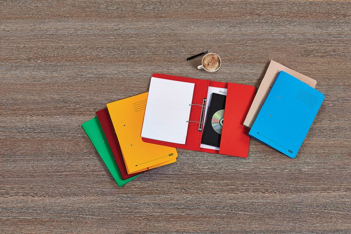 ELBA Strongline Spring Pocket Files, 36mm Capacity Foolscap Green - Pack of 25, 216 x 343 mm - Image 2