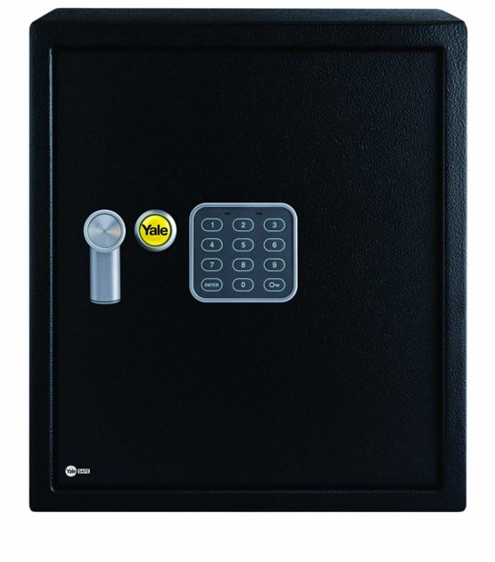 Yale YSV/390/DB1 Large Value Safe, Digital Keypad, LED Light Indicators, 15mm Steel Locking Bolts, Emergency Override Key, Wall And Floor Fixings, Black Finish, 40 Litre Capacity 39 x 35 x 36 cm