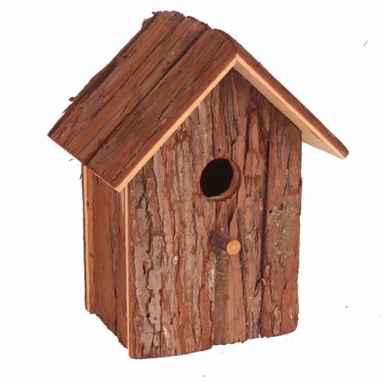 Pet Ting et Ting Natural Living Garden Nest Box With Bark Surface Finch Canary Wood