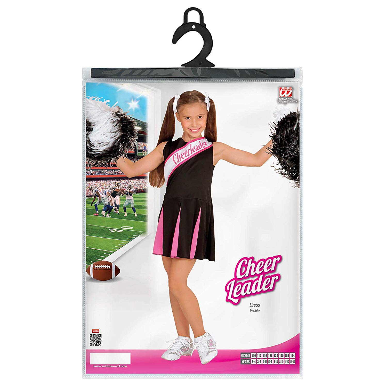 "BLACK/PINK CHEERLEADER" (dress) - (128 cm / 5-7 Years) - Image 2