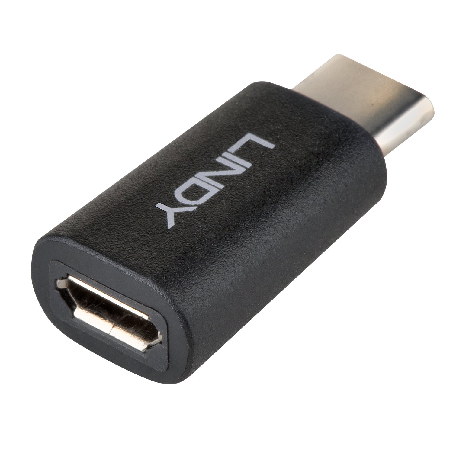 LINDY USB 2.0 Type C Male to Micro-B Female Adapter - Black, USB 2.0 Adapter Typ C auf Micro-B - Image 2