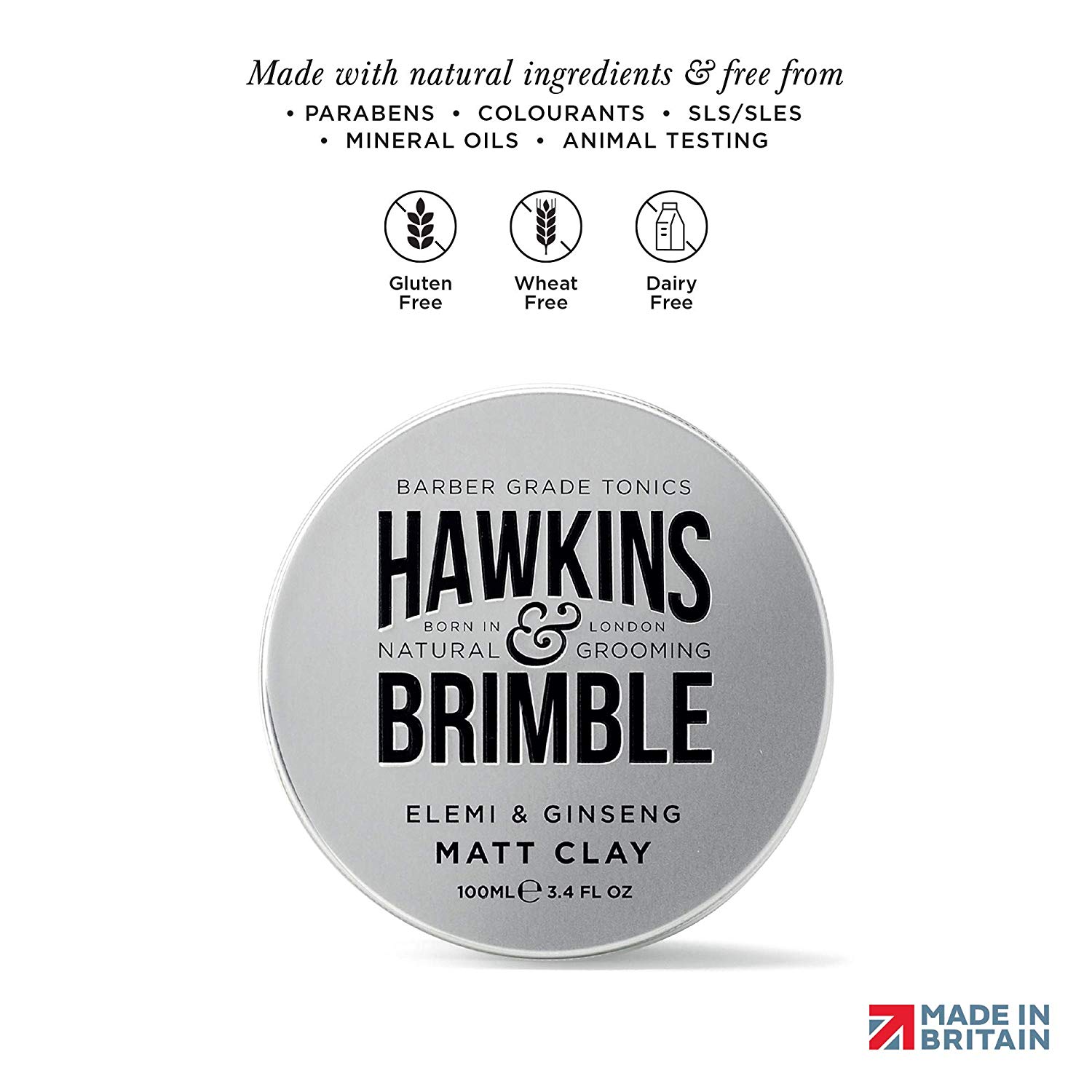 Hawkins & Brimble Matt Clay 100ml/3.4 fl oz - Non Greasy Matte Hair Styling For Men Softens Repairs Allows for Restyling - Image 3