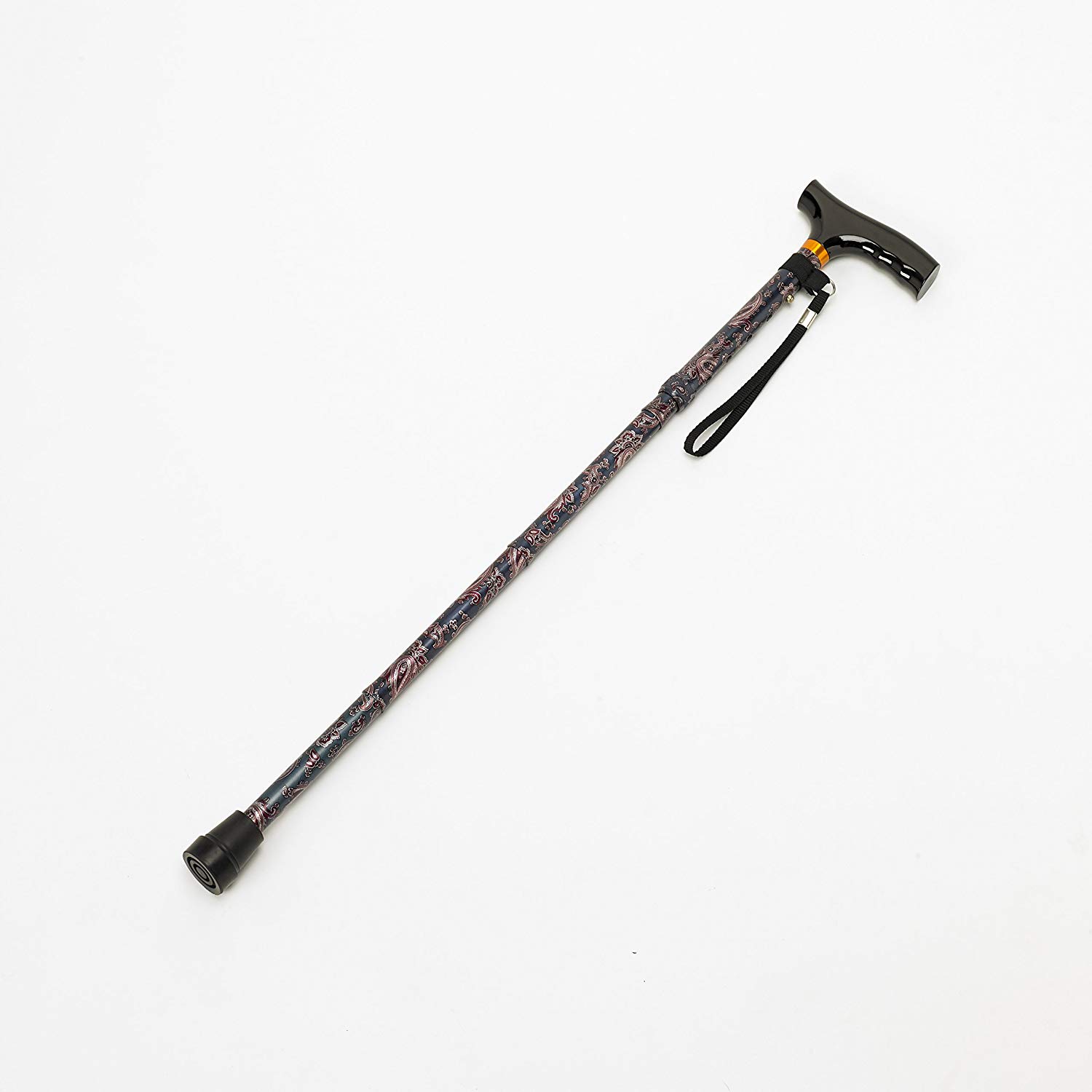 Homecraft Folding Coloured Walking Stick with Wooden Handle, Lightweight Adjustable Walking Cane for Balance Mobility Aid - Image 2