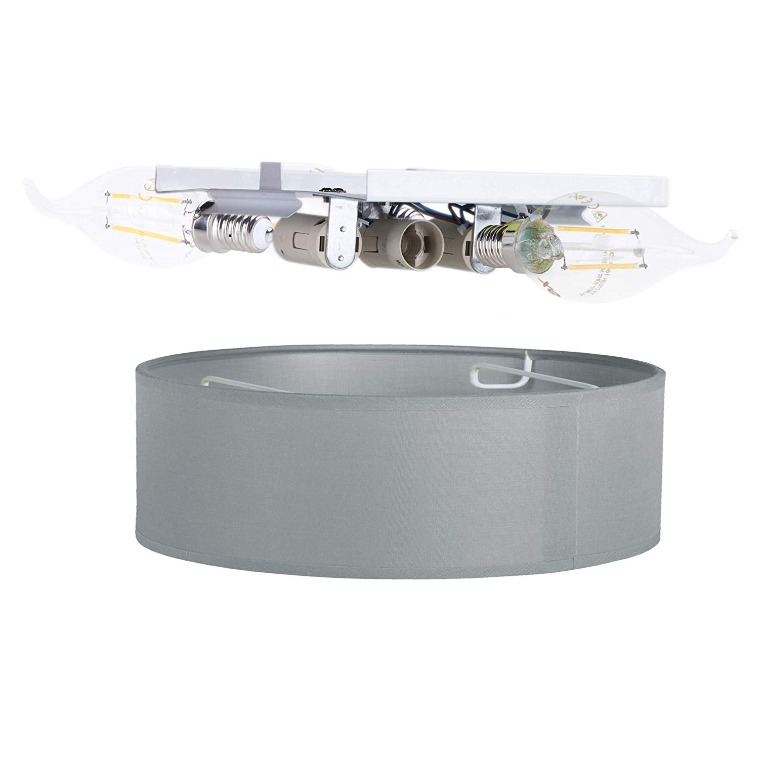 Smartwares Ceiling Light, Grey, 40 cm, 3 x E14 Bulb Fittings, Suitable for LED Bulbs, Gray - Image 3