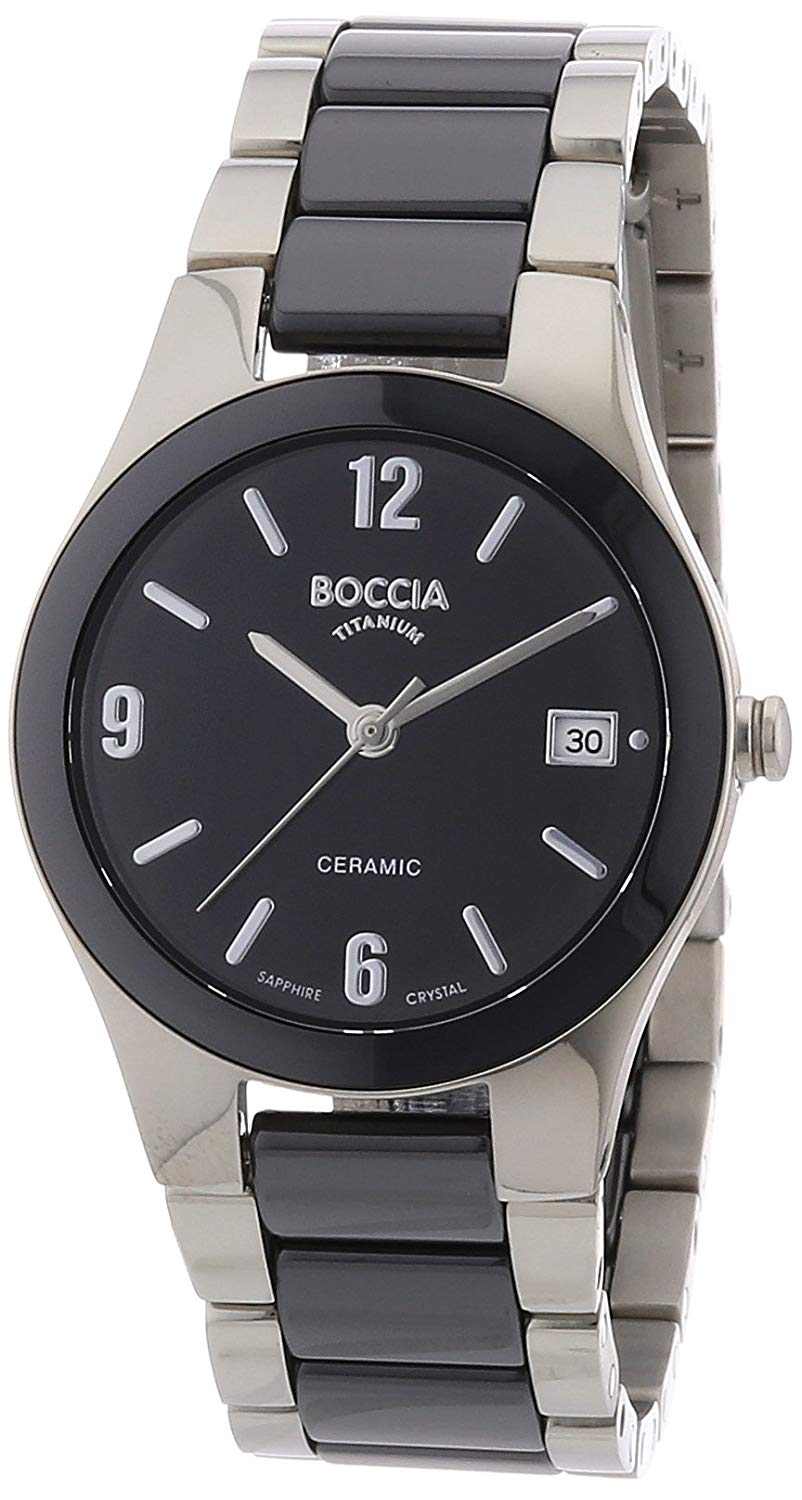 Boccia Women's Quartz Watch Ceramic 3189-02, Black/Multicolour