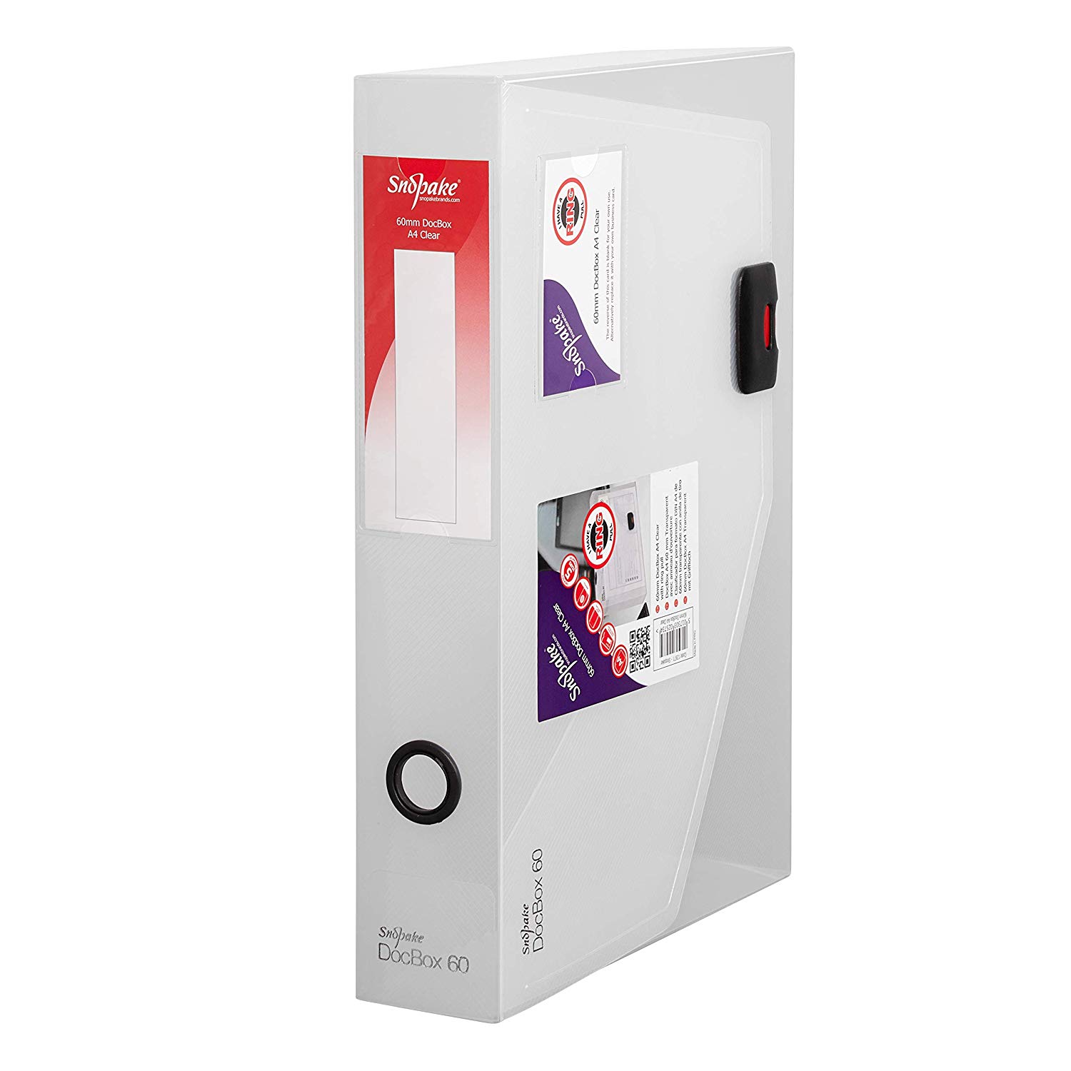 Snopake A4 DocBox Clear 60 mm Box File with Push Lock (Pack of 1) Ref 12871 - Image 3