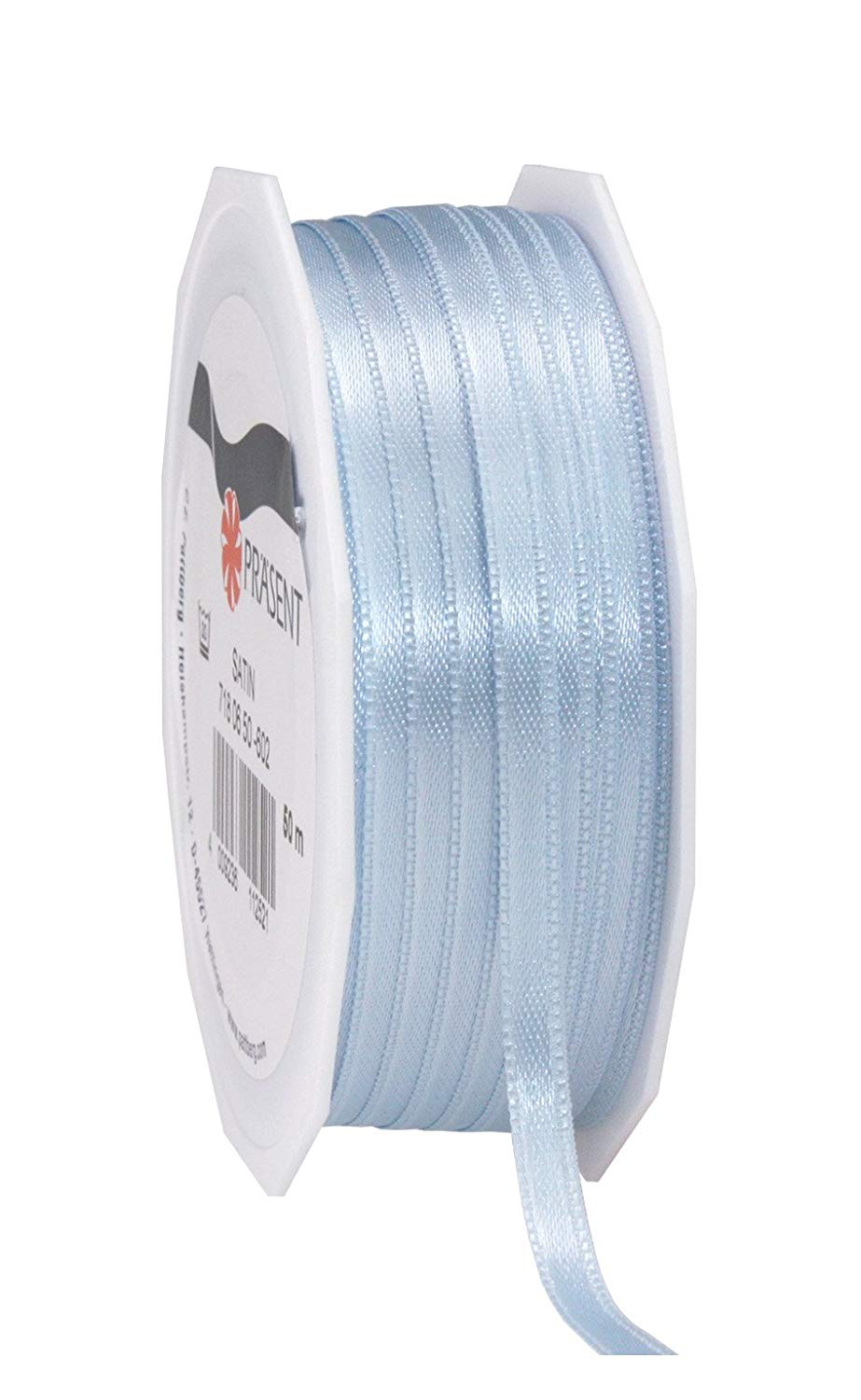 C.E. Pattberg SATIN light blue gift ribbon, 55 yards for Wrapping Gifts 0.24 inches width, Ribbon for Decorating & Crafting