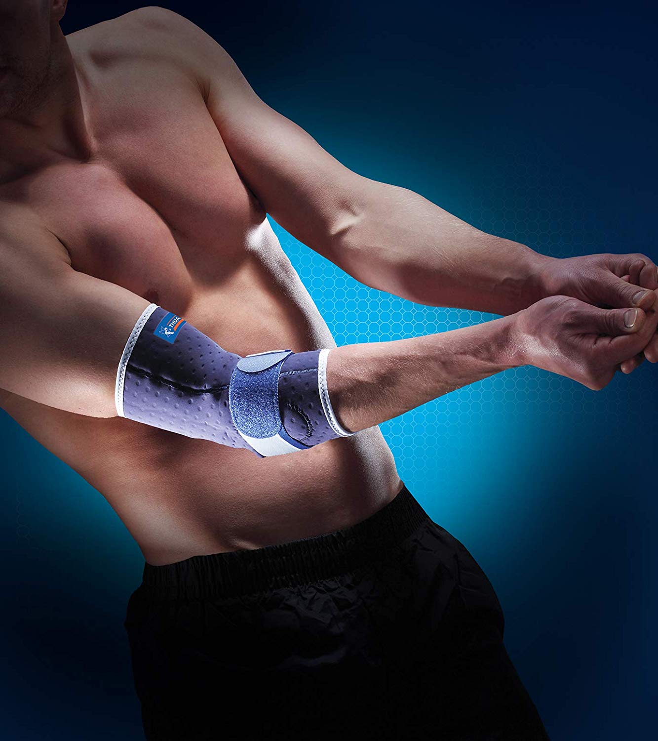 Anti-epicondylitis elbow brace Thuasne Sport -Blue - Size S, Blue - blue - Image 3