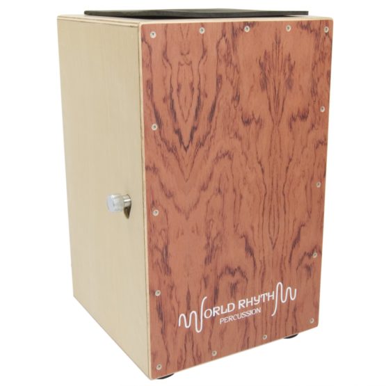 World Rhythm Brown Cajon Drum with Adjustable Snare - Image 2